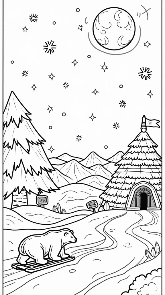 north pole coloring pages